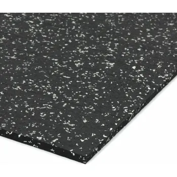 podložka na cvičení Černo-bílá gumová modulová podložka na cvičení FLOMA FitFlo SF1050 - délka 200 cm, šířka 250 cm, výška 0,8 cm