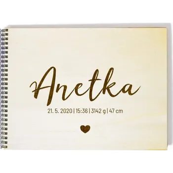 Fotoalbum Dřevěné fotoalbum míry se srdíčkem Počet listů: 20 listů +0Kč