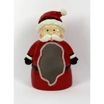 Vánoční dekorace DUE ESSE Svítící keramický Santa, 28 cm