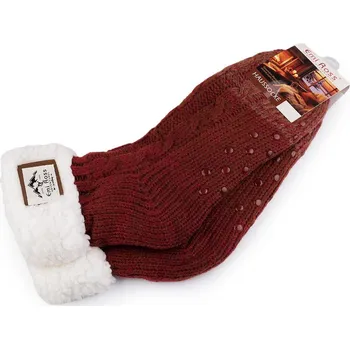 Dámské ponožky Ponožky zimní s protiskluzem, vlněné - 23 (vel. 43-46) červenohnědá