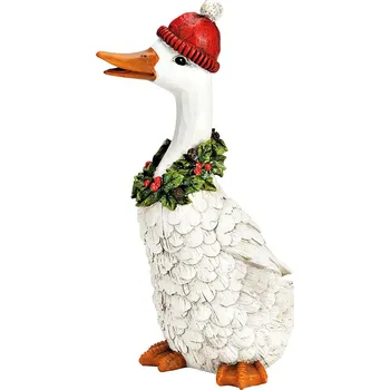 Vánoční dekorace Dekorace - Vánoční husa s kloboukem a věncem (š/v/h) 11x24x12cm