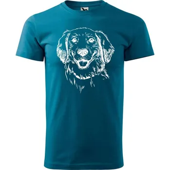 Pánská móda DOBRÝ TRIKO Pánské tričko s potiskem Retrívr Velikost: L, Barva: Petrolejová