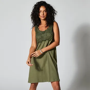 Dámská móda Šaty s macramé khaki 42/44