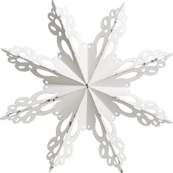 Bílá antik kovová nástěnná dekorace sněhová vločka Snowflake - 53*6 cm