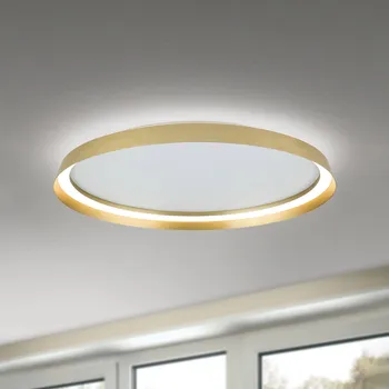 Orion LED stropní svítidlo Manta, Ø 60 cm, zlatá barva, hliník, nahoru/dolů zlaté barvy - Doprava zdarma