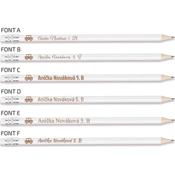 Grafitová tužka Tužka auto Barva: Bílá, Písmo: Font B