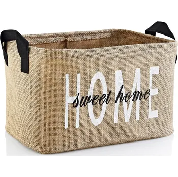 Dekorativní textilní košík, hnědý, 30 x 18 x 22 cm + vyzvednutí ZDARMA
