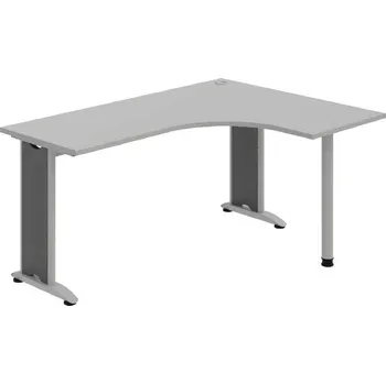 Kancelářský vozík HOBIS kancelářský stůl pracovní tvarový, ergo levý - FE 60 L, šedá + doprava zdarma