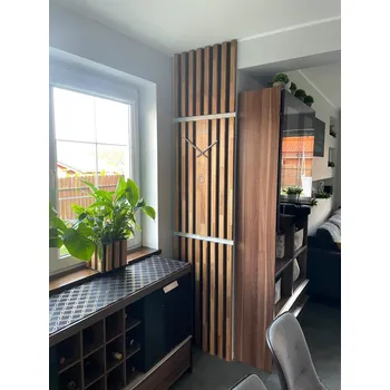 Hodiny Dubové lamelové hodiny 250 x 58 cm