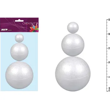 Vánoční dekorace MFP Paper Koule polystyren set 6, 8, 10cm/3ks hladká