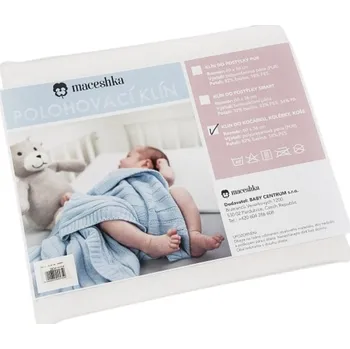 klín do postýlky Maceshka Polohovací klín do kočárku, kolébky, koše bílý 60 x 36 cm