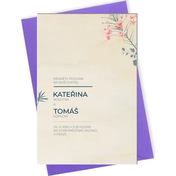 Svatební dekorace Svatební oznámení minimalistické květiny