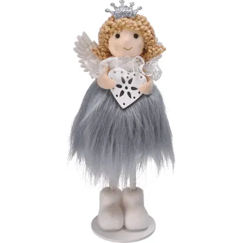 Vánoční dekorace ArtJum Vánoční anděl AURORA | šedá 16 cm