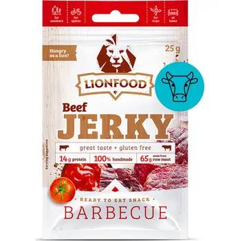Sušené maso LIONFOOD Hovězí Jerky - BARBECUE 25 g