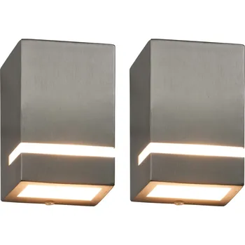 Venkovní osvětlení Nábytek XL Venkovní nástěnná svítidla 2 ks 35 W stříbrná obdélníková 45650