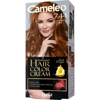 Barva na vlasy Cameleo, Omega Permanentní barva na vlasy Krémová permanentní barva na vlasy 7.44 Copper Red