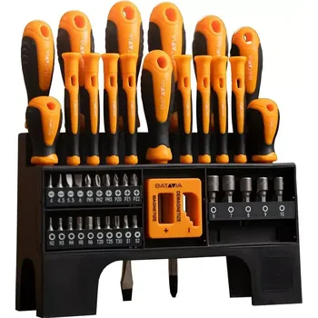 Sada zahradního nářadí Sada 44 šroubováků včetně magnetizační sady v přehledném stojanu FIXXSERIES BATAVIA 7064689 (BATAVIA)