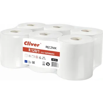 Papírové ručníky v roli CLIVER R120/1 BÍLÉ SUPERMATIC