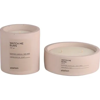 Svíčka Dekorativní svíčka, sada 2 ks, vůně jantaru, béžová, 12x4,5 cm + 8,5x9 cm + vyzvednutí ZDARMA