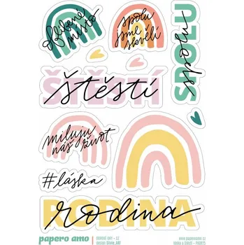 samolepka Papero amo - Samolepky arch - DUHOVÉ DNY / Láska a štěstí
