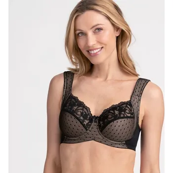 Podprsenka Podprsenka s výšivkou, s kosticemi černá 100D