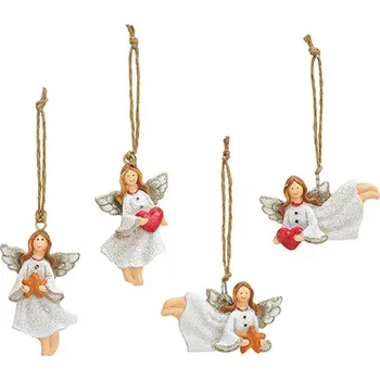 Závěsná dekorace - Anejl s provázkem 7 cm, mix/1 ks