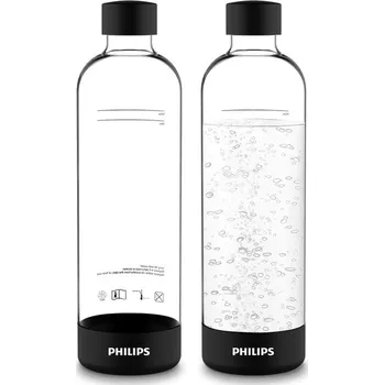 Láhev 2x karbonizační láhev, plast bez BPA, 1 l, čirá, černá - Philips