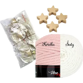 Vánoční dekorace MoVe balíček Sada na výrobu MINI andělů na stromeček Sada na výrobu MINI andělů na stromeček: 04 Přírodní bílá - krémová (šaty) + pudrová (křídla), hvězda zlatá + stříbrná hvězda (4 a 4)