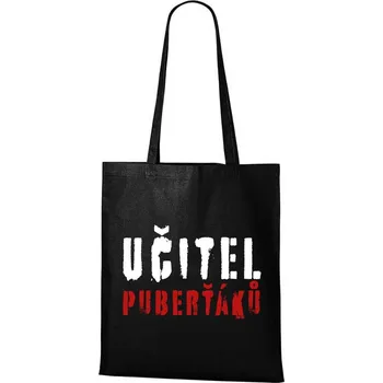Nákupní taška DOBRÝ TRIKO Bavlněná taška s potiskem Učitel puberťáků Barva: Černá