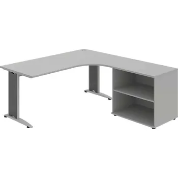Kancelářský vozík HOBIS kancelářský stůl pracovní tvarový, ergo levý - FE 1800 60 H L, šedá + doprava zdarma