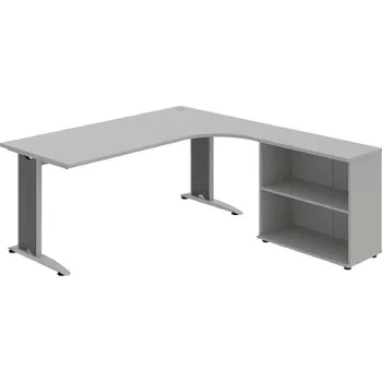 Kancelářský vozík HOBIS kancelářský stůl pracovní, sestava levá - FE 1800 H L, šedá + doprava zdarma