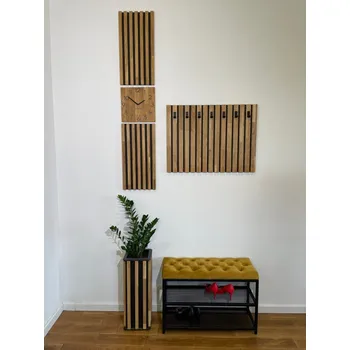 Hodiny Dubové lamelové hodiny 155 x 30 cm