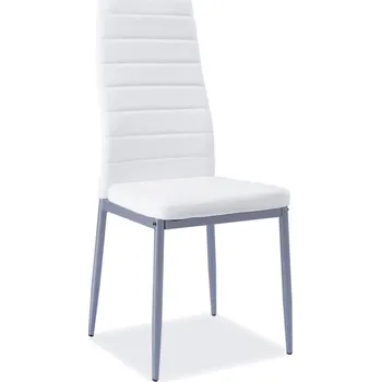 Jídelní židle SIGNAL Jídelní židle - H-261 Bis Alu, ekokůže, hliníkové nohy, různé barvy na výběr Čalounění: bílá (ekokůže)