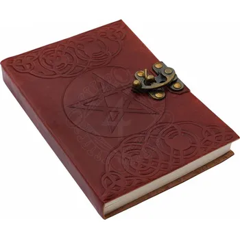 Zápisník Zápisník s vyraženým pentagramem a oblaky na kožených deskách