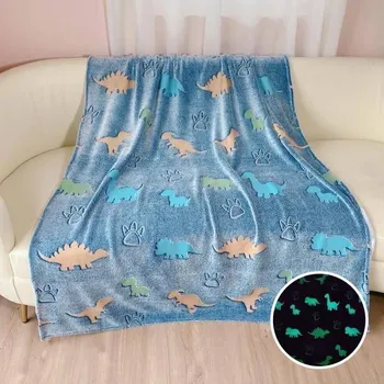 Dětská deka Svítící deka - dinosaurus 100 x 160cm