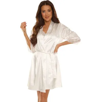 Dámský župan Saténový župan Synthia bílý S