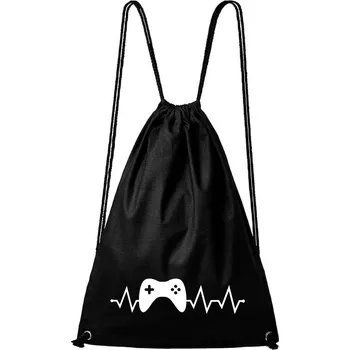 Městský batoh DOBRÝ TRIKO Bavlněný batoh Tep gaming Barva: Černá