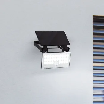 Venkovní osvětlení Brilliant Venkovní solární nástěnné svítidlo LED Luton Sensor, černé, š 19 cm černá LED 6 W celkem - Doprava zdarma