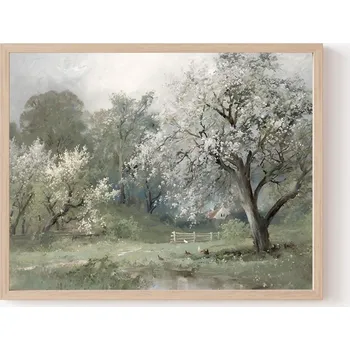 Obraz Dekorativní obraz v dřevěném rámu kvetoucí stromy, 30 x 40 cm + vyzvednutí ZDARMA