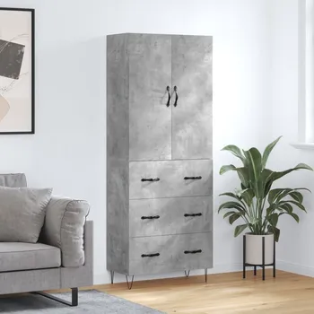 Příborník do zásuvky vidaXL Skříň highboard 69,5 x 34 x 180 cm kompozitní dřevo [3198087] Barva: Betonová šedá