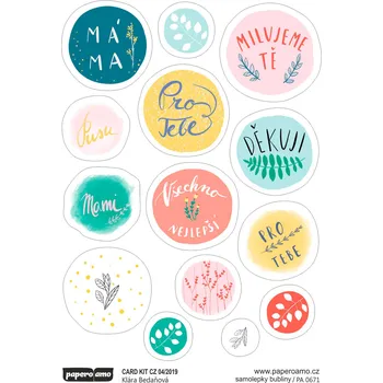 samolepka Papero amo - Samolepky arch - CARD KIT 04-19 / Bubliny