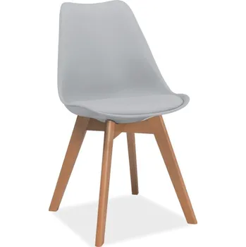 Jídelní židle SIGNAL Jídelní židle - KRIS dub, plast/ekokůže, různé barvy na výběr Sedák: světle šedý (plast)