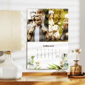 Fotokalendář Nástěnný Fotokalendář 2026, A3 na výšku, Kvalitní fotopapír a kovová spirála, Jednoduchý editor. Motiv Květinové