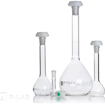 Baňka odměrná třídy A s PE zátkou | PYREX® (Objem (ml): 10, Přesnost (ml): ±0,025, Výška (mm): 90, NZ: 10/19, Balení (ks): 1)