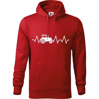 Pánská mikina DOBRÝ TRIKO Pánská mikina s potiskem Tep traktor Velikost pánské mikiny: 4XL, Barva: Červená