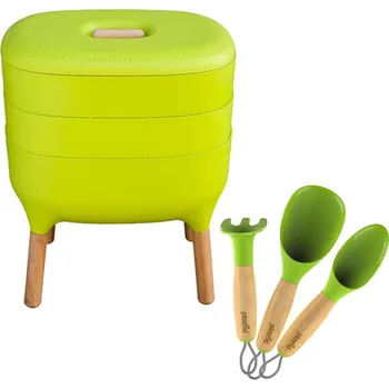 Kompostér Set ZELENÝ - Vermikompostér + Pěstební set