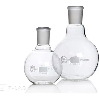 Laboratorní baňka Baňka s rovným dnem a krátkým hrdlem se zábrusem | PYREX® (Objem (ml): 250, Zábrus NZ: 19/26, Přibližná výška (mm): 130, Délka hrdla (mm): 10, Balení (ks): 1)