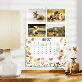 Fotokalendář Kalendář z vlastních fotek levně ve formátu A3 na výšku, Kvalitní tisk, Expresní výroba Motiv Kytičky