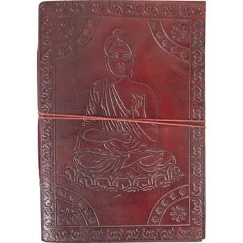 Výtvarný papír Kožený zápisník Buddha - úzký, ruční výroba, Sittar střední
