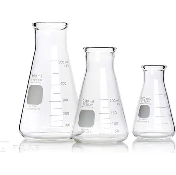 Baňka Erlenmeyerova širokohrdlá silnostěnná | PYREX® (Objem (ml): 500, Průměr baňky (mm): 97, ID hrdla (mm): 43, Výška (mm): 170, Balení (ks): 1)